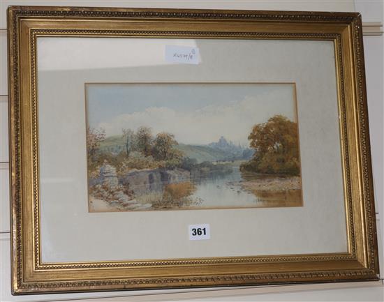English School c.1900 River landscape 7.5 x 12.5in.
